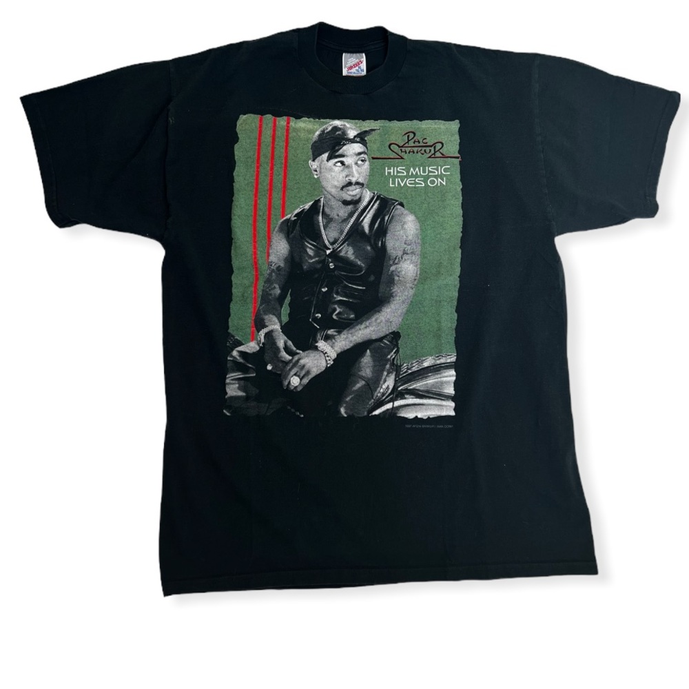 RARE Vintage 1997 His music lives on memorial 2pac tupac shakur 90s hip hop